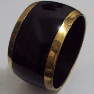 ขอบทองเหลืองเรซิ่นสีดำแหวนผ้าเช็ดปากรูปลักษณ์ใหม่ - Product Image 2