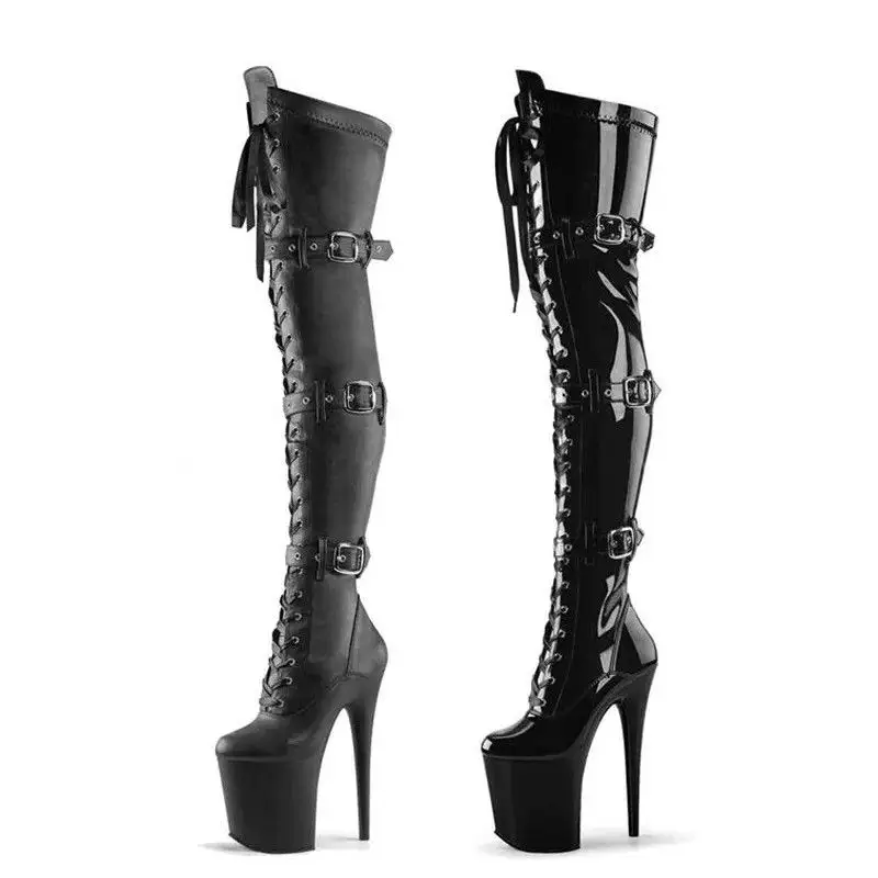 Night Club Pole Dance Large Size Platform Trendy Long Thigh High Boots Stripper Shoes