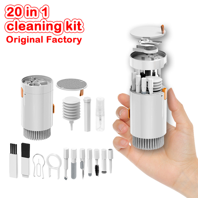 Multifunctional 20 in 1 Cleaning Kit with Large Clean Brush Screen Cleaner & Anti-Dust for Laptop/Tablet/Cell Phone