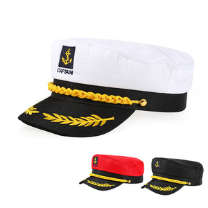 Chapeau de capitaine marin unisexe de <span class=keywords><strong>style</strong></span> marine classique pour la plage ou les affaires Look authentique pour les adultes Casquette unie en peluche blanche unisexe - Product Image 5