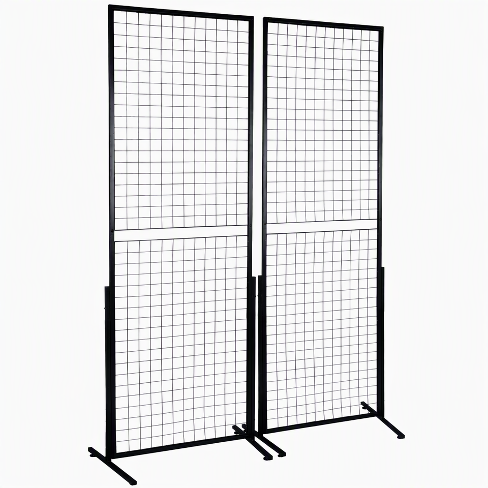 Shop Grid Display Double Sided Iron Grid Wall Panels Freestanding Metal Display Racks ...
