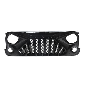 Grilles de voiture blanc et noir brillant Grille de pare-chocs avant de calandre de Style Goliath avec lumières LED ambre pour 2007-2018 Jeep <span class=keywords><strong>JK</strong></span> JKU <span class=keywords><strong>ABS</strong></span> nouveau - Product Image 4