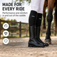 Chaussettes d'équitation techniques de haute qualité, respirantes, en maille nid d'abeille, avec logo personnalisé, compression performante