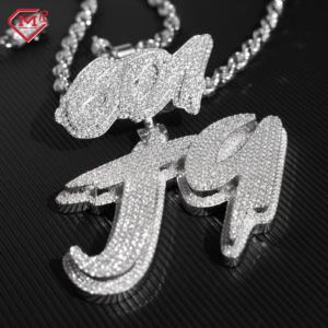 Lulus tes berlian liontin Moissanite pria 925 perak VVS Iced Out liontin Moissanite kustom - Product Image 1