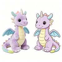 Peluche Dragon Volant Mignon Violet, Jouet en Peluche Doux Personnalisable, Vente en Gros de Jouets en Peluche Personnalisés