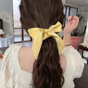 Многоцветный длинный атласный бантик-резинка для волос однотонного цвета, подходит для женщин и девочек для повседневного ношения - Product Image 5