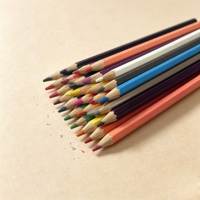 Ensemble de crayons de couleur personnalisés avec logo, 12/24 couleurs, hexagonaux, en bois naturel, 7 pouces, non solubles, certifiés ISO pour l'art