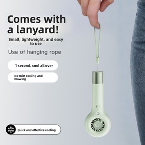 Autre nouveau mini-ventilateur portable avec une longue autonomie de batterie, un fonctionnement silencieux, une turbine puissante et une fonction humidificateur à brumisation portable. - Product Image 4