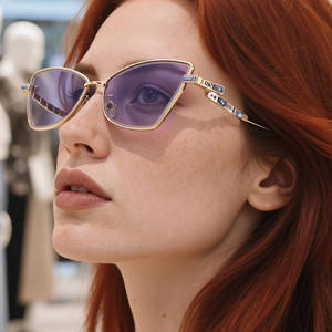 Nouveautés 2026 – Lunettes de soleil œil-de-chat pour femme, monture métallique intégrale, tendance diamant, protection UV400, idéales pour le street style et les activités extérieures - Product Image 1