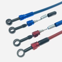 Kit de raccords banjo en aluminium anodisé pour garage, assortiment bleu et rouge, pour conduites de frein, fourniture professionnelle