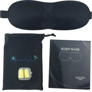 Prodotti per la casa di moda casual all'ingrosso maschera per il sonno 3D più venduta con tappi per le orecchie e imballaggio della borsa