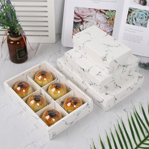 大理石包装盒酥脆磨砂透明小芝士蛋糕礼品盒食品包装 - Product Image 4