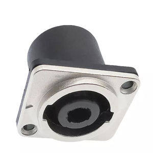 4 pin plug power avec plaque <span class=keywords><strong>de</strong></span> métal carré argenté speakon connecteur prise femelle montage sur panneau connecteur <span class=keywords><strong>pour</strong></span> vidéo haut-parleur - Product Image 5