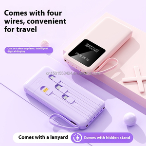 Thiết kế mới ngân hàng điện 20000mAh được xây dựng trong 4 dây cáp điện thoại chủ LED hiển thị sạc di động với đèn pin 2A sạc nhanh - Product Image 4