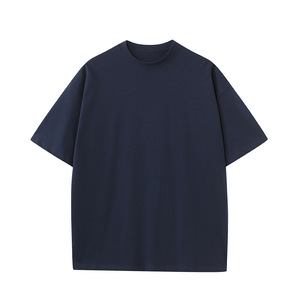 Men's Pure Cotton T-Shirt Solid Color Round Neck Short Sleeve Breathable Loose Fit For Leisure Activities - Product Image 5