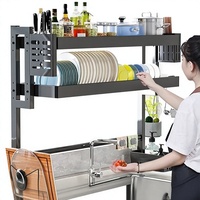 Égouttoir de cuisine sur pied personnalisé, moderne et simple, en métal, pour comptoir, multifonctionnel, pour vaisselle et bols
