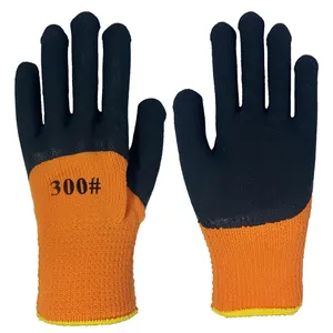 wholesale latex coated winter wear nylon fabric anti slip insulated cut resistant garden work gloves for industrial