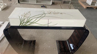 Nouveau design Incrusté Shell Lan Fleur Table D'entrée-Exquis Seashell Mosaic Console couloir console table