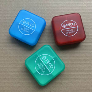 صندوق بلاستيكي مخصص 4 مقصورات علبة حبوب منع الحمل صندوق حبوب منع الحمل مربع - Product Image 6