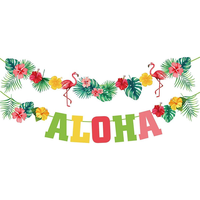 Décorations de bannière de fête hawaïenne Aloha, fournitures pour fête sur le thème du Luau, décorations de fête d'été sur la plage, décorations de fête d'anniversaire tropicale