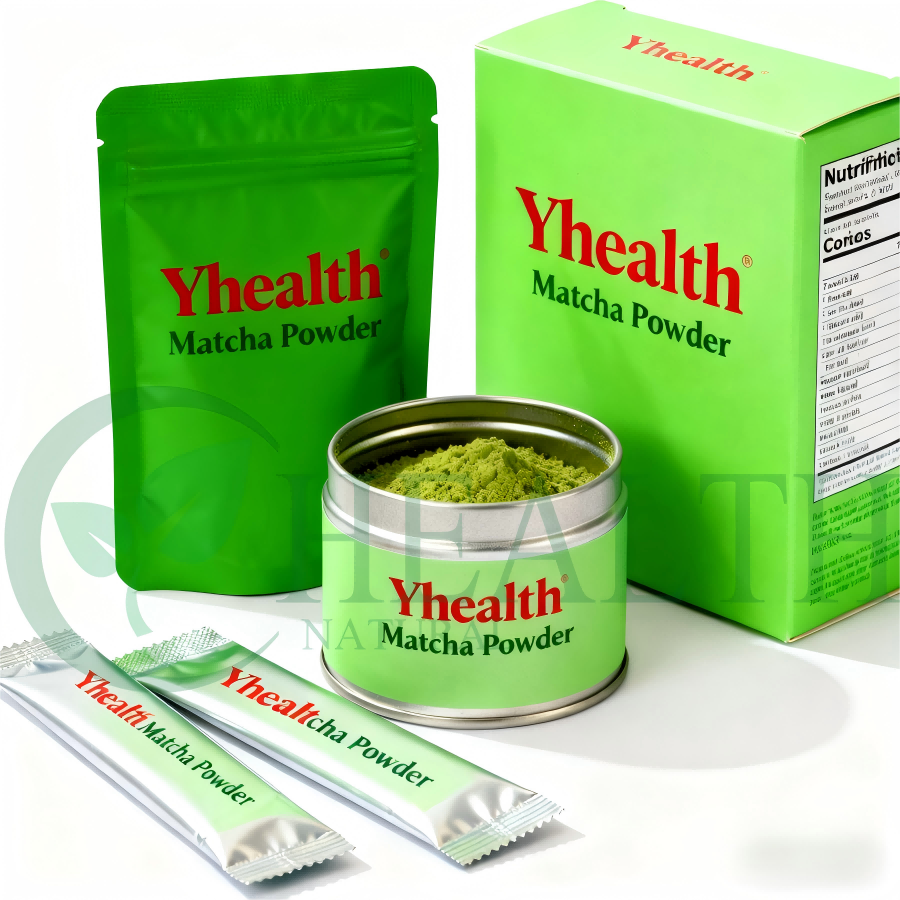 Поставка Yhealth OEM/ODM церемониальный сорт маття зеленый чай порошок с грибом льва грива и имбирь для фокуса