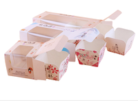 Vente en gros d'une seule tasse de papier kraft pain dessert macaron beignet collation biscuit nourriture gâteau d'anniversaire boîte-cadeau avec impression de gaufrage