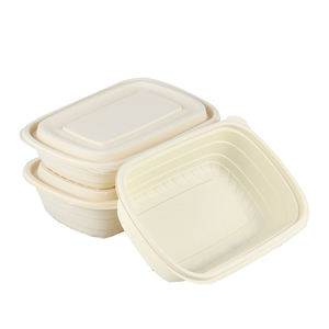 Vajilla desechable de almidón de maíz biodegradable de 1000ml, caja de vajilla con tapa para envasado de alimentos para llevar - Product Image 1