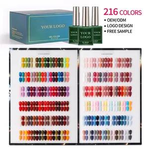 Set kotak poles Gel warna kustom Label pribadi Logo Anda rendam Kit cat kuku Gel Led UV untuk Salon Kuku