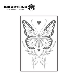 Autocollant de <span class=keywords><strong>tatouage</strong></span> personnalisé en forme de cœur de <span class=keywords><strong>papillon</strong></span>, esthétique, à base de plantes, semi-permanent, 15 jours, art corporel pour bras, <span class=keywords><strong>épaule</strong></span>, femmes, filles, vente en gros - Product Image 4