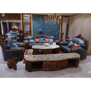 Juego de sofá<span class=keywords><strong>s</strong></span> de cuero de lujo, Chesterfield Modular de diseño antiguo de estilo europeo para muebles de sala de estar de <span class=keywords><strong>Hotel</strong></span> y hogar - Product Image 1