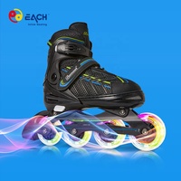 Patins à roulettes en ligne en gros avec quatre roues entièrement lumineuses, patins pour enfants, garçons et filles, taille réglable