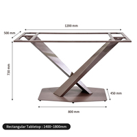 Pied de meuble sur mesure pour table à manger en acier inoxydable – Base de table moderne en métal et fonte pour plateau en marbre ou en verre – Vente en gros