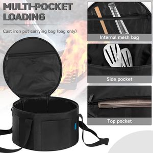 Sac de transport et de rangement pour cocotte hollandaise de 12 pouces, durable, avec poches supplémentaires et poignées robustes - Product Image 4