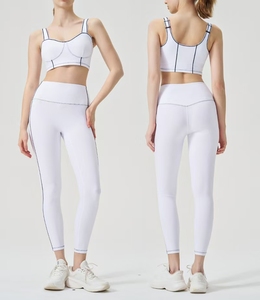 Yoga Wear with a Sophisticated Feel Pure Color High Elasticity Tight-fitting Sports Outfit Unisex Polyester Drawstring Closure