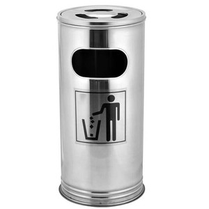 Round public metal stainless steel 201 rubbish waste dustbin ashtray stand trash bin home/ Hotel Lobby/outdoor bin trash can