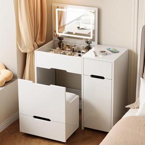 <strong>Compact</strong> <strong>Dressing</strong> <strong>Table</strong> with LED Lighted Mirror Modern Design Wood Panel Foldable Assembled Features for Bedroom Application - Product Image 2
