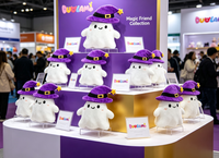 Peluche fantôme OEM ODM, jouet en peluche doux et mignon avec chapeau de sorcier pour Halloween, idéal pour les cadeaux d'enfants et les fêtes, personnalisable