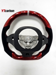 YTcarbon per vipera accessori interni <span class=keywords><strong>auto</strong></span> stile Racing Custom reale volante in fibra di carbonio rosso - Product Image 2