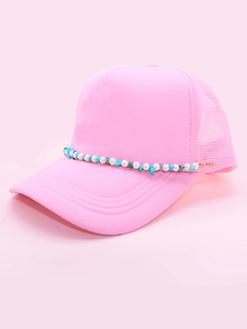 Cappello da camionista fatto a mano alla rinfusa estivo con perline catene per gioielli accessori decorativi per cappello - Product Image 3