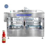 Machine de remplissage automatique pour pâtes, ketchup, chocolat, mayonnaise, beurre et sauces en bouteilles en verre