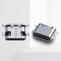 TYPE-C 16P 암 커넥터 USB 3.1 인터페이스 수평 마운트 4 핀 매입형 보드 (0.8/1.1/1.6/2.1/2.4mm) 3A 등급 플라스틱