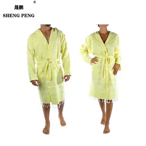 Áo Choàng Tắm Thời Trang Hilton Sọc Cho Nam 100% Cotton Với Áo Choàng Tắm Thổ Nhĩ Kỳ
