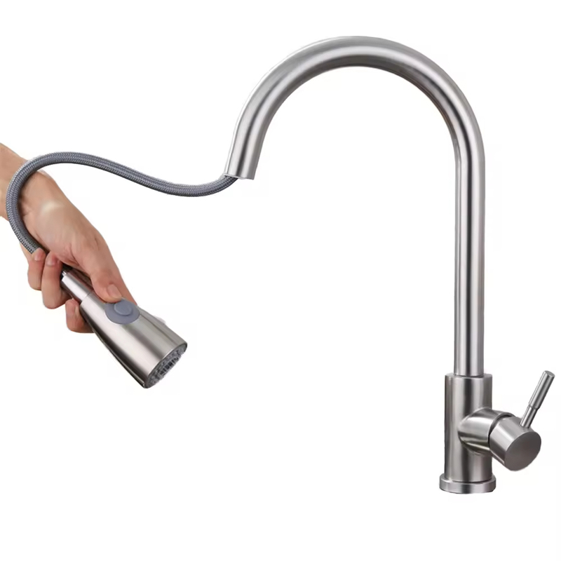 Contemporary Ceramic Chrome Pull Out Sprayer