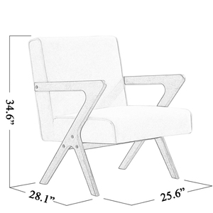 Sillón de ocio elegante HANYEE, sillas de madera maciza con reposabrazos, asiento de esponja para muebles de sala de estar - Product Image 3