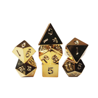 Ensemble de dés de jeu polyédriques miniatures en alliage de zinc, multicolores, à 6 faces, avec logo personnalisé, 14-20 mm, électroplaqués, sans marque
