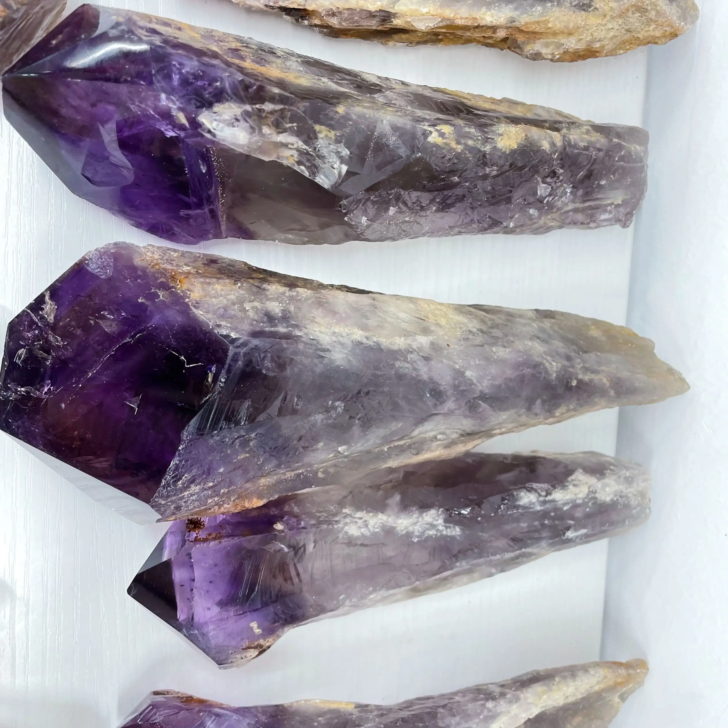 Natural Large raw stone crystals healing stones crystal Points Rough Amethyst point wand Tower Quartz Crystal Cluster amethyst