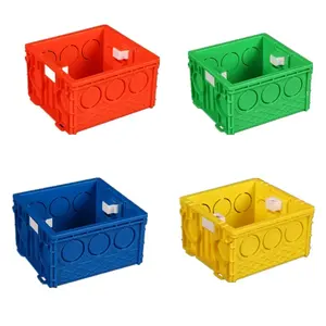 Kotak saklar dinding listrik pvc putih biru merah persegi untuk kotak sambungan tipe penjepit perakitan abutment 86*86*50/38mm