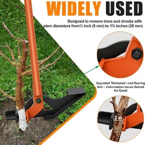 JH-Mech Dispositivo Personalizzato per Rimuovere Rapidamente Erbacce e Piccoli Alberi, Arancione con Impugnature Antiscivolo, Costruzione in Acciaio Interamente Saldata, Estrattore per Piantine - Product Image 4