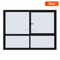 Ventana Corredera Horizontal de Doble Acristalamiento, Aleación de Aluminio, Aislamiento Térmico para Cocina, Certificación Energy Star, Color Negro Personalizable
