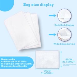 Bolsas de Plástico PE Planas de Gran Capacidad, Resistentes al Polvo y la Humedad, Bolsas de Polietileno Gruesas y Resistentes para Almacenamiento, Mudanza y Embalaje - Product Image 3